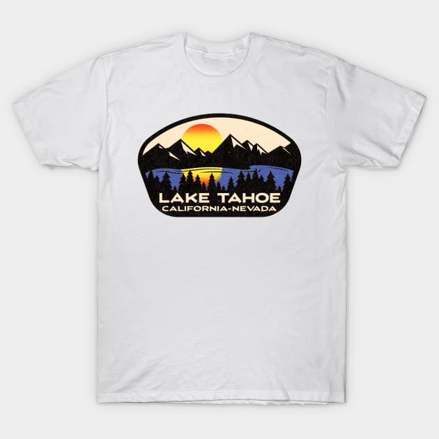 Lake Tahoe California Nevada Ski Skiing Boating Hiking Camping Vintage T-Shirt by TravelTime